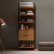 Guarda-Roupa Closet Modulado Lille I 2 Gavetas Freijó e Preto