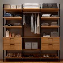Guarda-Roupa Closet Modulado Lille I 4 Gavetas Freijó e Preto