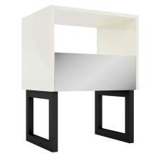 Mesa de Cabeceira Future 1 Gaveta Off White e Preta