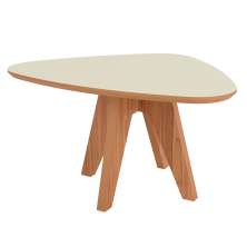 Mesa de Centro Orgânica Mille Freijó e Off White 35 cm