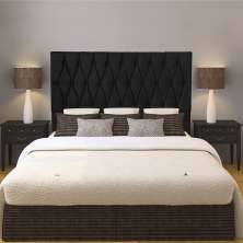 Cabeceira Casal 1,40m Paris Suede Preto Dal Poz Estofados