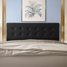 Cabeceira Casal 1,95m Atenas Suede Preto Dal Poz Estofados