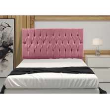 Cabeceira Solteiro 0,90m Madrid Suede Rosa Dal Poz Estofados