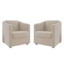 Kit 2 Poltronas Decorativa Mariana Suede Bege Dal Poz Estofados
