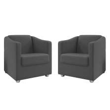 Kit 2 Poltronas Decorativa Mariana Suede Cinza Dal Poz Estofados