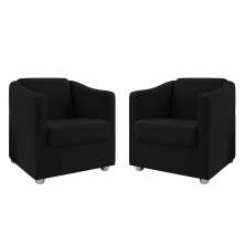 Kit 2 Poltronas Decorativa Mariana Suede Preto Dal Poz Estofados