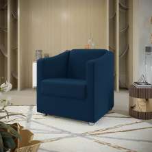 Poltrona Decorativa Mariana Suede Azul Marinho Dal Poz Estofados