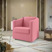 Poltrona Decorativa Mariana Suede Rosa Dal Poz Estofados