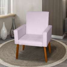 Poltrona Decorativa Mel Suede Rosa Claro Dal Poz Estofados