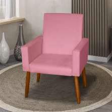 Poltrona Decorativa Mel Suede Rosa Dal Poz Estofados