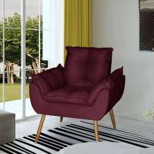 Poltrona Opala Decorativa Suede Marsala Dal Poz Estofados