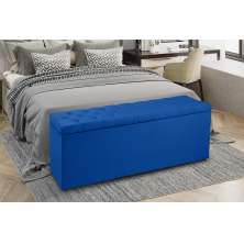 Recamier Baú 0,90m Madrid Suede Azul Marinho Dal Poz Estofados