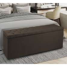 Recamier Baú 1,60m Madrid Suede Marrom Dal Poz Estofados