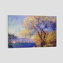 Quadro Claude Monet Antibes Seen From The Salis Gardens Tela Moldura Branca 45X30Cm