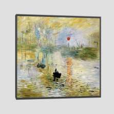 Quadro Claude Monet Nascer Do Sol Tela Moldura Preta 60X60Cm