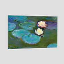 Quadro Claude Monet Nympheas Tela Moldura Branca 45X30Cm