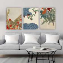Quadro Composição Kamisaka No Chassi 3X 120X80Cm