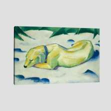 Quadro Franz Marc Dog Lying In The Snow Tela No Chassi 45X30Cm