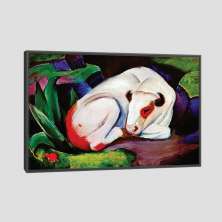 Quadro Franz Marc The Bull Tela Moldura Preta 63X42Cm