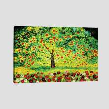 Quadro Klimt Árvore De Maçãs Tela No Chassi 95X63Cm