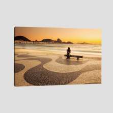Quadro Paisagem Copacabana Drummond Tela No Chassi 45X30Cm
