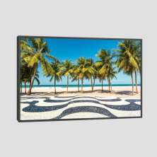 Quadro Paisagem Copacabana I Tela Moldura Preta 45X30Cm