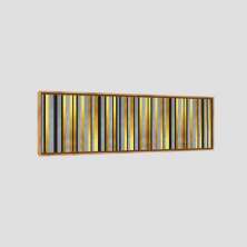 Quadro Panorâmico Linhas 100X30Cm Moldura Bege