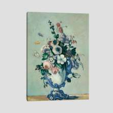 Quadro Paul Cézanne Flowers In A Rococo Vase Tela No Chassi 95X63Cm