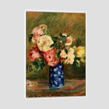 Quadro Renoir Buquê De Pimavera Tela Moldura Branca 95X63Cm