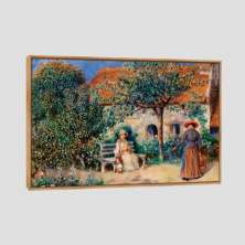 Quadro Renoir Na Bretanha Tela Moldura Bege 63X42Cm