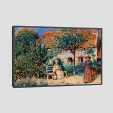 Quadro Renoir Na Bretanha Tela Moldura Preta 63X42Cm