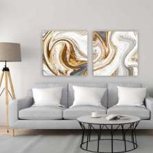 Quadro Tela Composição Mix No Chassi 2X 60X60Cm