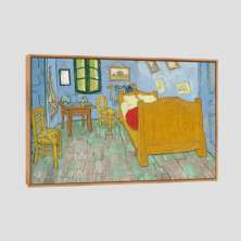 Quadro Van Gogh Quarto Em Arles Tela Moldura Bege 45X30Cm