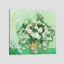 Quadro Van Gogh Rosas Tela No Chassi 40X40Cm