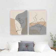 Quadros Tela Composição Traço Casal Abs No Chassi 2X 120X80Cm