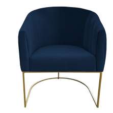 Poltrona Julie Base Metálica Azul Marinho