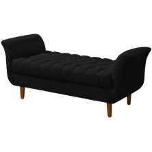 Recamier Estofado Grécia Preto 150 cm.