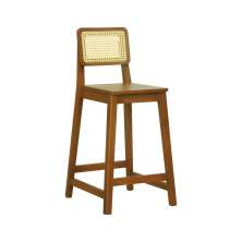 Banqueta Gabi Madeira Maciça Encosto Telinha c/ 68cm Altura - Amêndoa Assento Amêndoa Madeira
