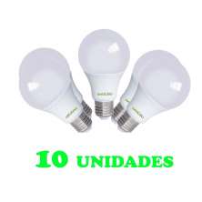 10 - Lampadas Bulbo E27 12W Ed   Bivolt Policarbonato Leitosa Branco