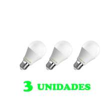 3 Lampadas Bulbo E27 15W Ed   Bivolt Policarbonato Leitosa Branco