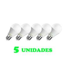 5 Lampadas Bulbo E27 15W Ed   Bivolt Policarbonato Leitosa Branco