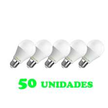 50 Lampadas Bulbo E27 15W Ed   Bivolt Policarbonato Leitosa Branco