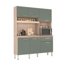 Armário Cozinha Compacta 10 Portas Osaka Avena Menta