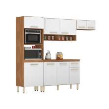 Armário Cozinha Compacta 3 Peças Macau Amêndola Branco
