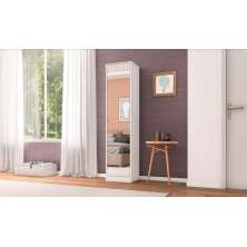 Armário Multiuso com Espelho 1 Porta 4 Prateleiras Branco