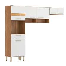 Armário de Cozinha Compacta Dama 6 Portas 1 Gaveta Amendola e Branco