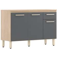 Balcao Para Cozinha 120 CM Dama 93101 Avena Grafito Demobile