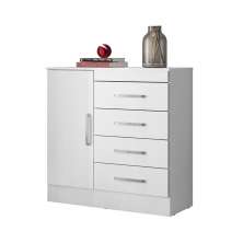 Cômoda 04 Gavetas Montevideu Branco Rosa Flex Demobile