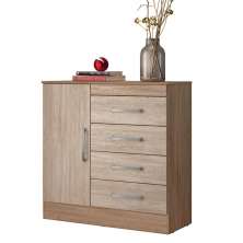 Cômoda 4 Gavetas Montevideu 4290 Nogal / Vanilla Touch Demóbile