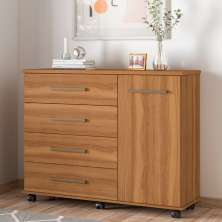 Cômoda Flora 1 Porta 4 Gavetas 1,25 m - Comoda para Quarto - Demobile